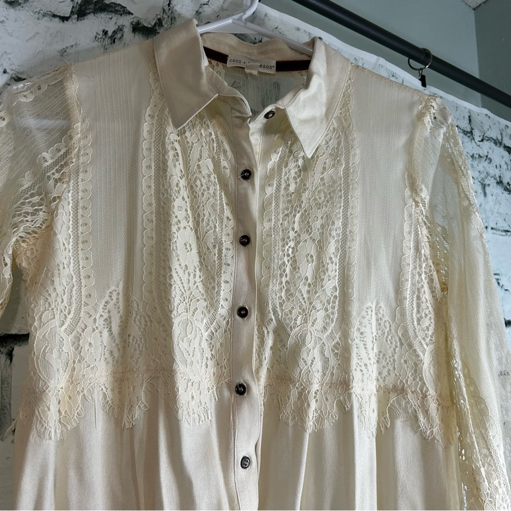 Coco + Jaimeson Button Down Long Sleeve Top - image 2